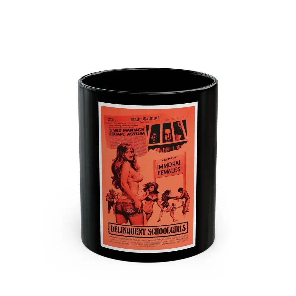 DELINQUENT SCHOOLGIRLS (CARNAL MADNESS) 1975 Movie Poster - Black Coffee Mug 11oz - Go Mug Yourself