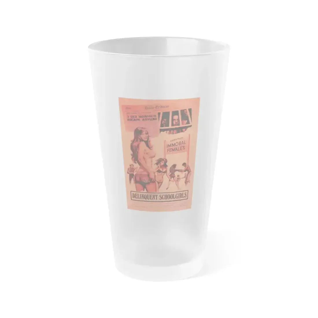 DELINQUENT SCHOOLGIRLS (CARNAL MADNESS) 1975 Movie Poster - Frosted Pint Glass 16oz 16oz Frosted - Go Mug Yourself