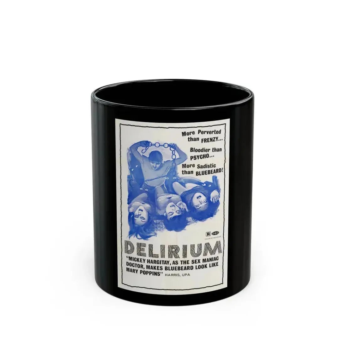 DELIRIUM 1972 Movie Poster - Black Coffee Mug 11oz - Go Mug Yourself