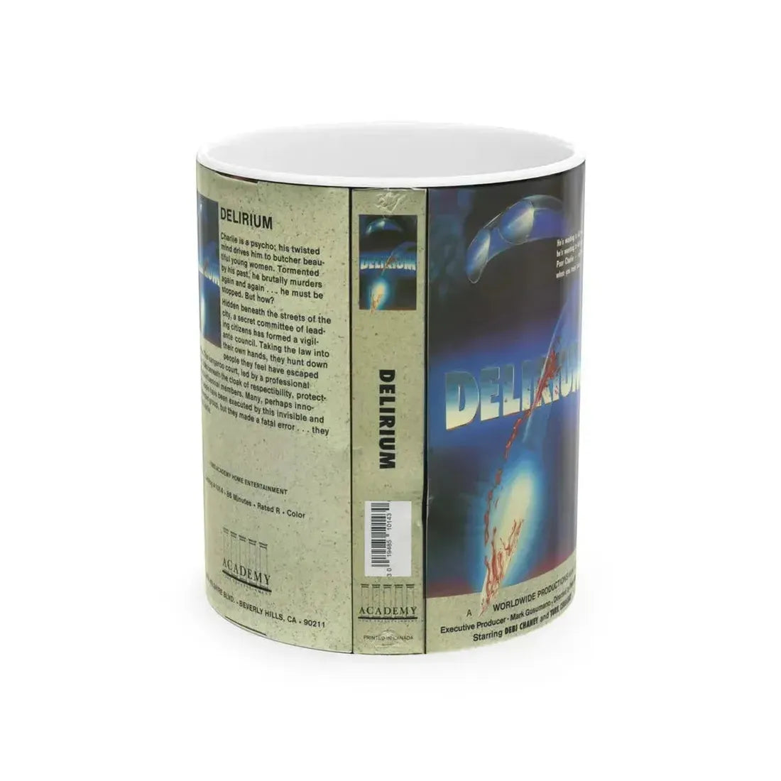 DELIRIUM HORROR (VHS COVER) - White Coffee Mug 11oz - Go Mug Yourself