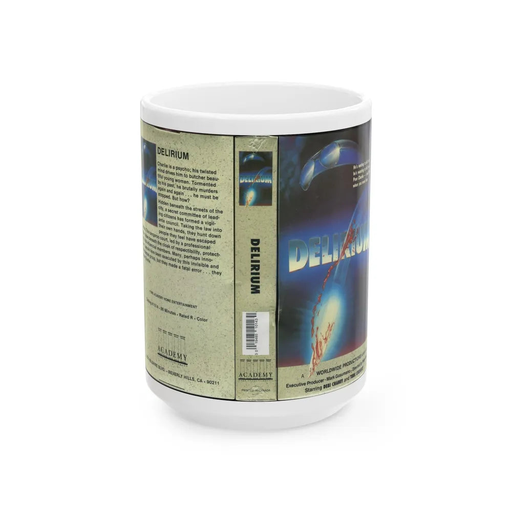 DELIRIUM HORROR (VHS COVER) - White Coffee Mug-15oz-Go Mug Yourself