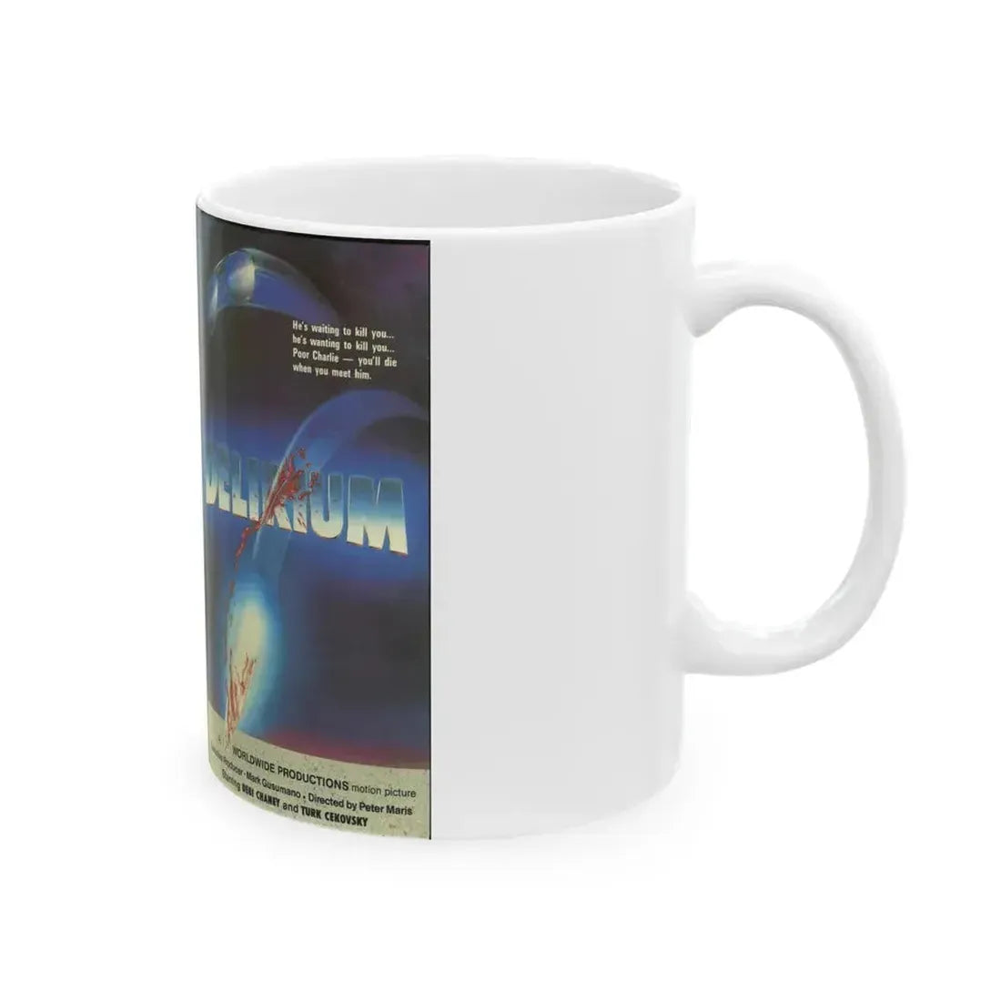 DELIRIUM HORROR (VHS COVER) - White Coffee Mug - Go Mug Yourself