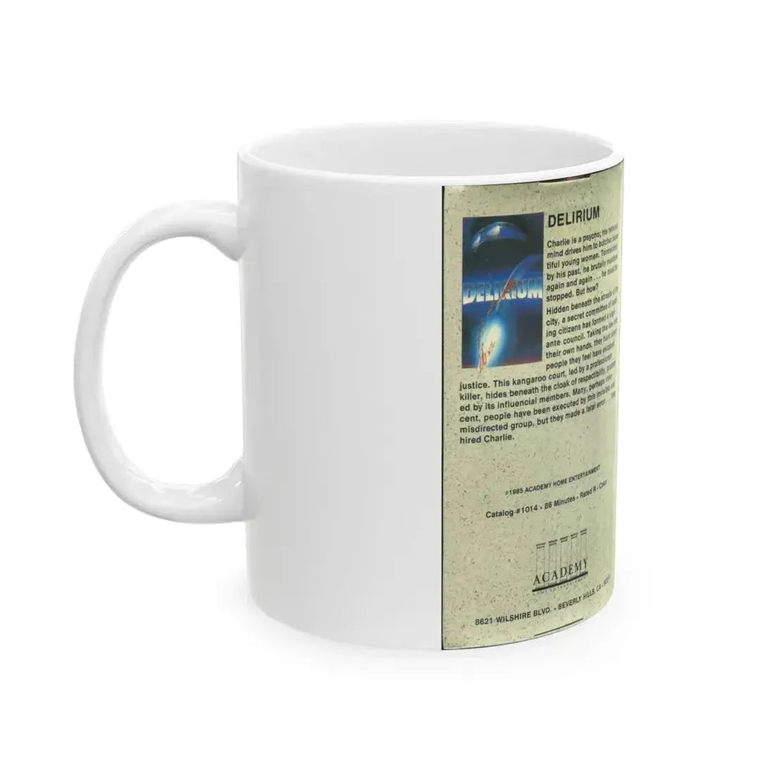 DELIRIUM HORROR (VHS COVER) - White Coffee Mug - Go Mug Yourself