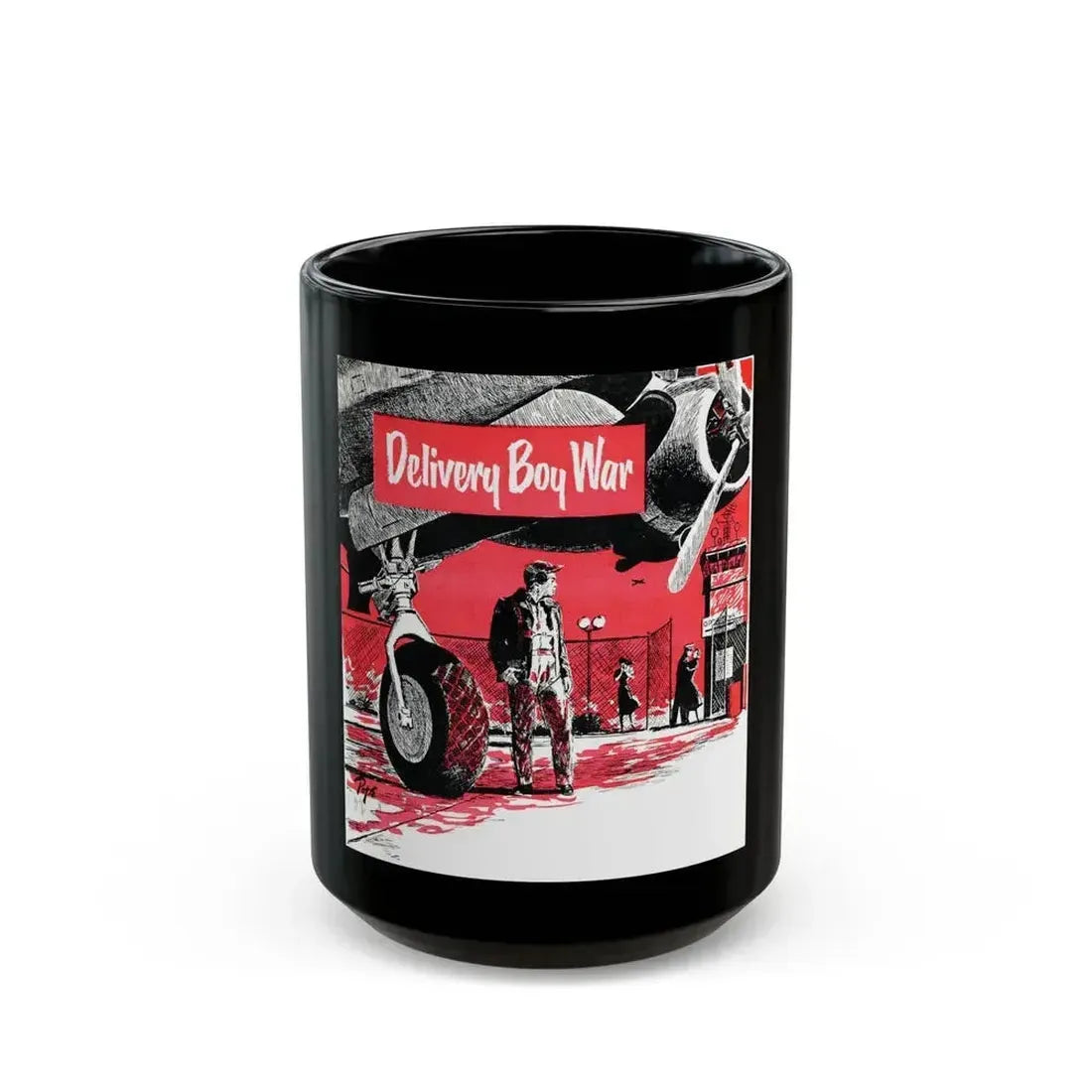 Delivery Boy War, Bluebook, August 1952 - Black Coffee Mug 15oz - Go Mug Yourself