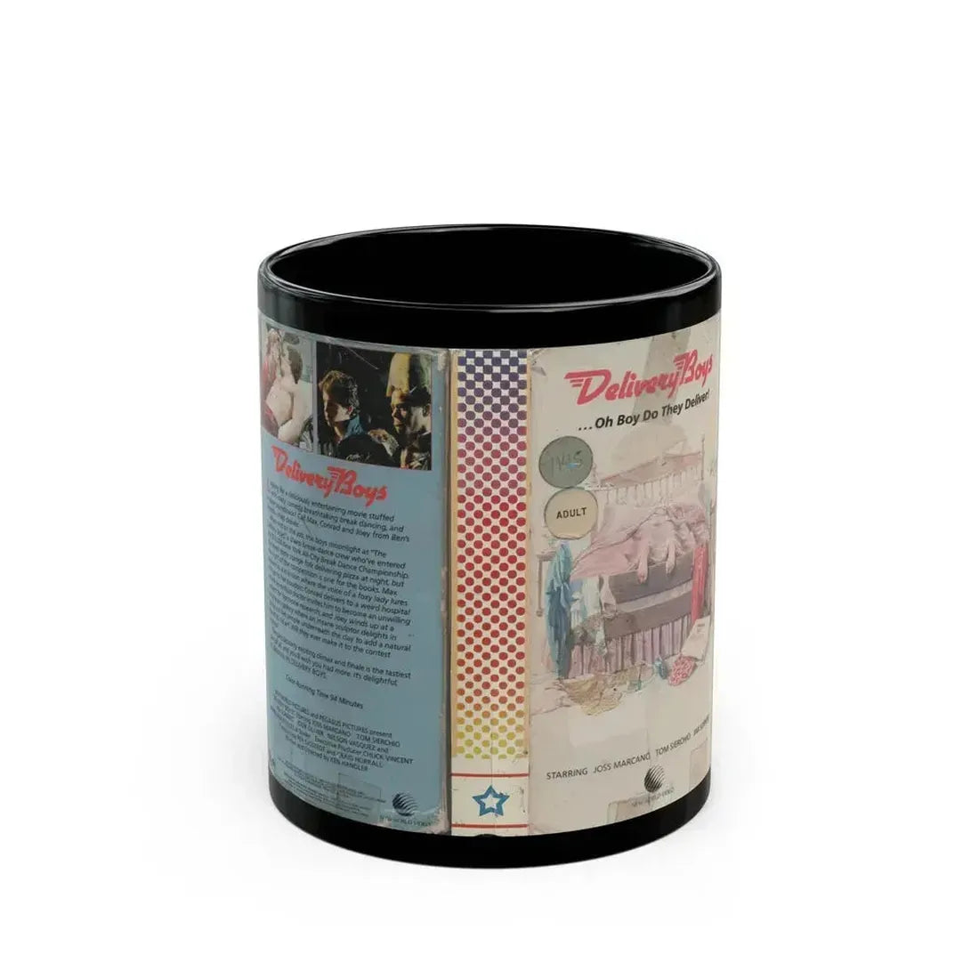 DELIVERY BOYS (VHS COVER) - Black Coffee Mug 11oz - Go Mug Yourself