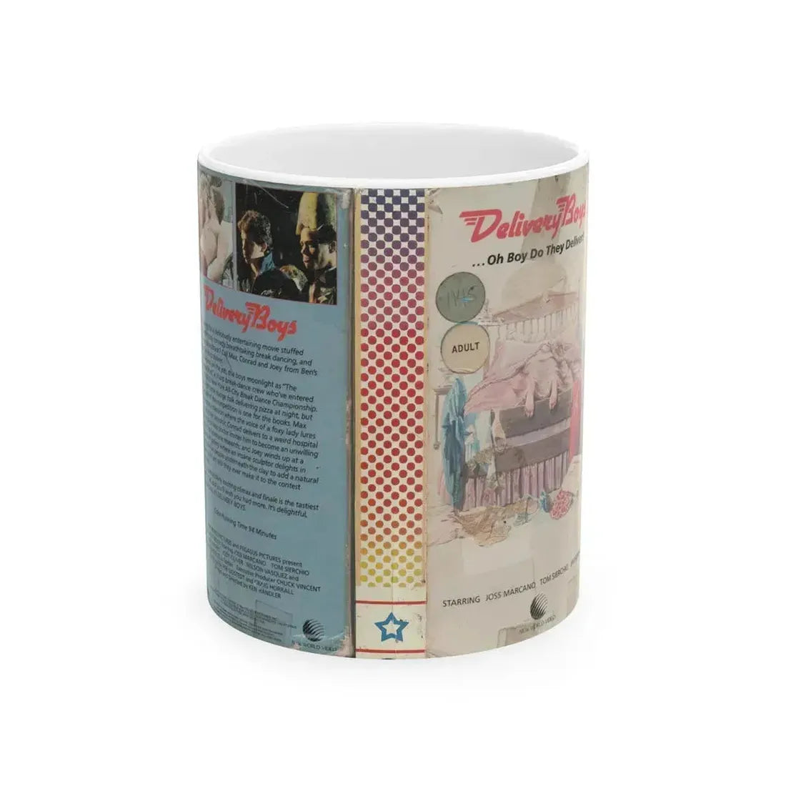 DELIVERY BOYS (VHS COVER) - White Coffee Mug 11oz - Go Mug Yourself