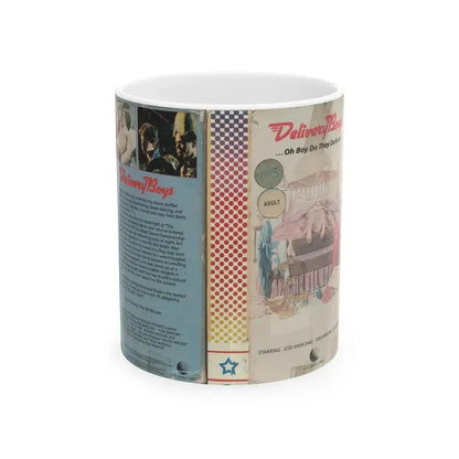 DELIVERY BOYS (VHS COVER) - White Coffee Mug 11oz - Go Mug Yourself