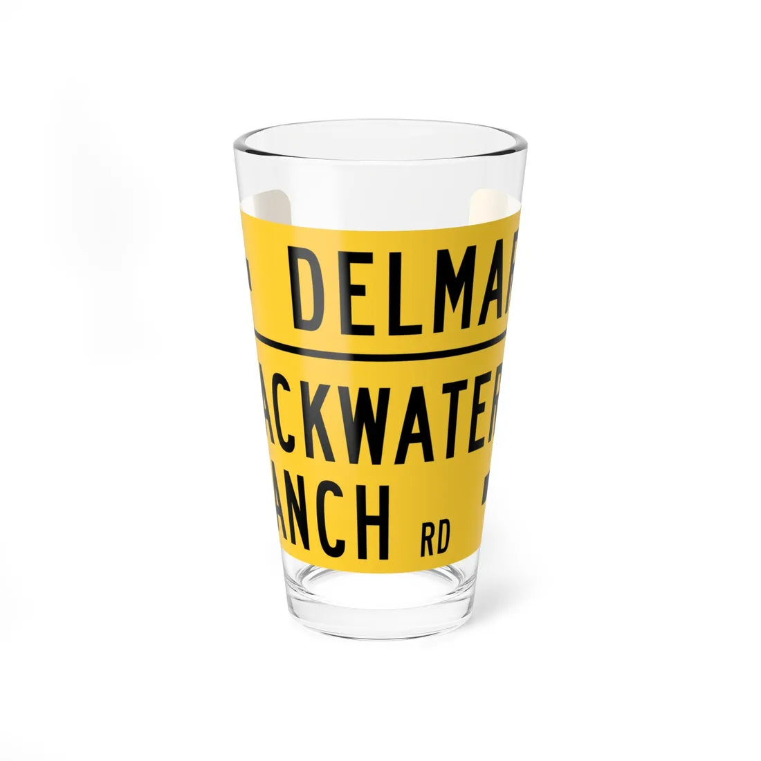 DELMAR w BLACKWATER BRANCH MUTCD-DE W16-8a-DE (Delaware) (Road Sign) Pint Glass 16oz 16oz - Go Mug Yourself