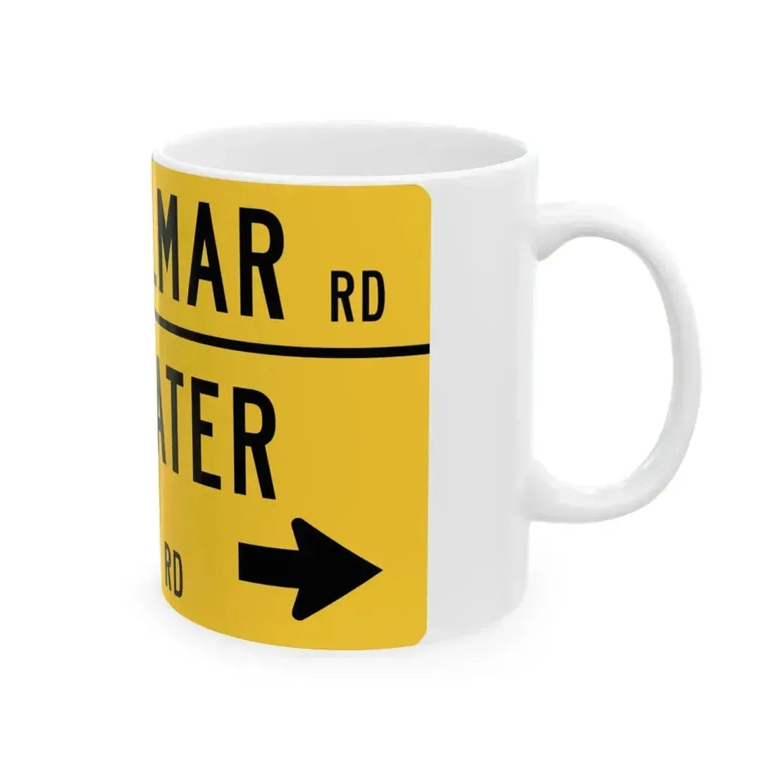 DELMAR w BLACKWATER BRANCH MUTCD-DE W16-8a-DE (Delaware) (Road Sign) White Coffee Mug - Go Mug Yourself