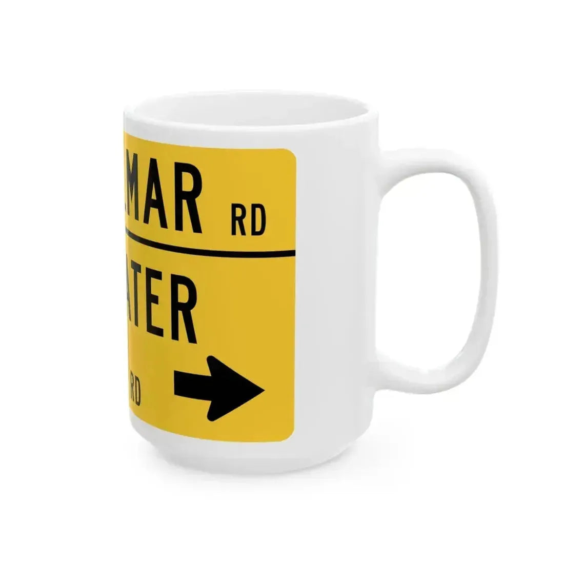 DELMAR w BLACKWATER BRANCH MUTCD-DE W16-8a-DE (Delaware) (Road Sign) White Coffee Mug - Go Mug Yourself
