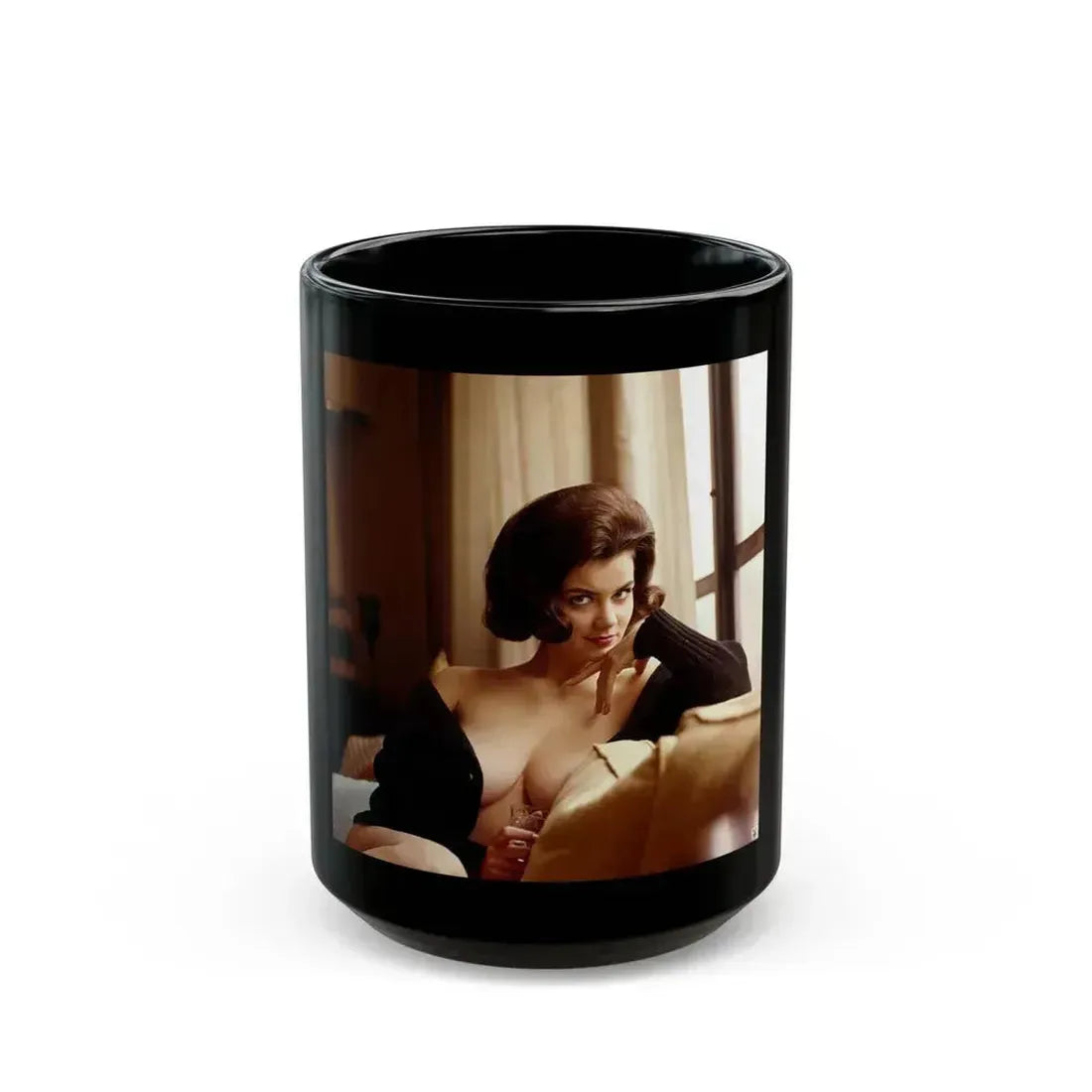 Delores Wells #32 (Vintage Female Icon) Black Coffee Mug 15oz - Go Mug Yourself