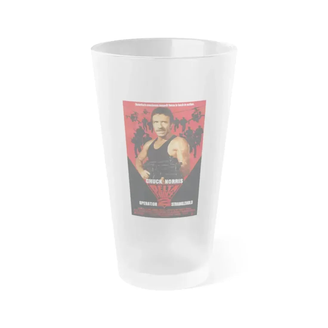 DELTA FORCE 2 1990 Movie Poster - Frosted Pint Glass 16oz 16oz Frosted - Go Mug Yourself