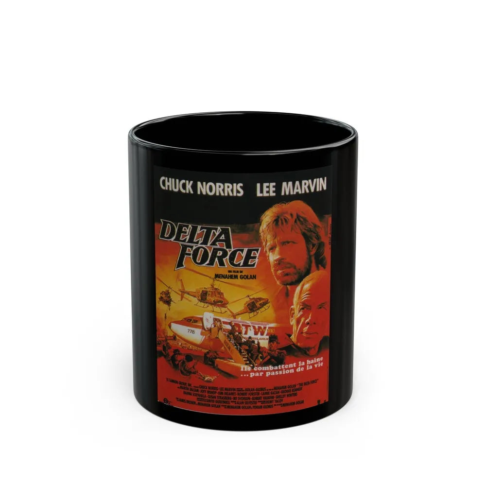 DELTA FORCE (FRENCH) 1986 Movie Poster - Black Coffee Mug-11oz-Go Mug Yourself