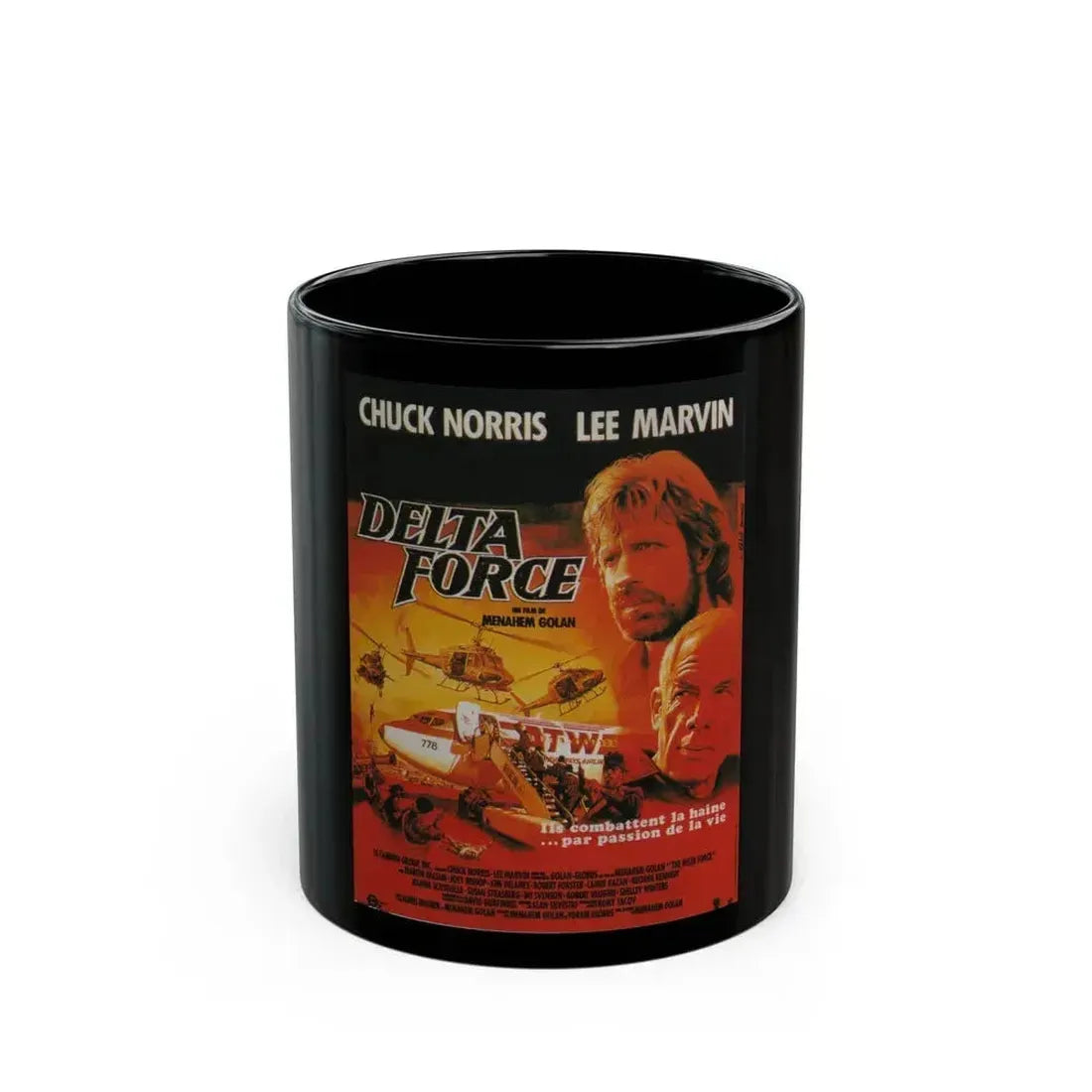 DELTA FORCE (FRENCH) 1986 Movie Poster - Black Coffee Mug 11oz - Go Mug Yourself