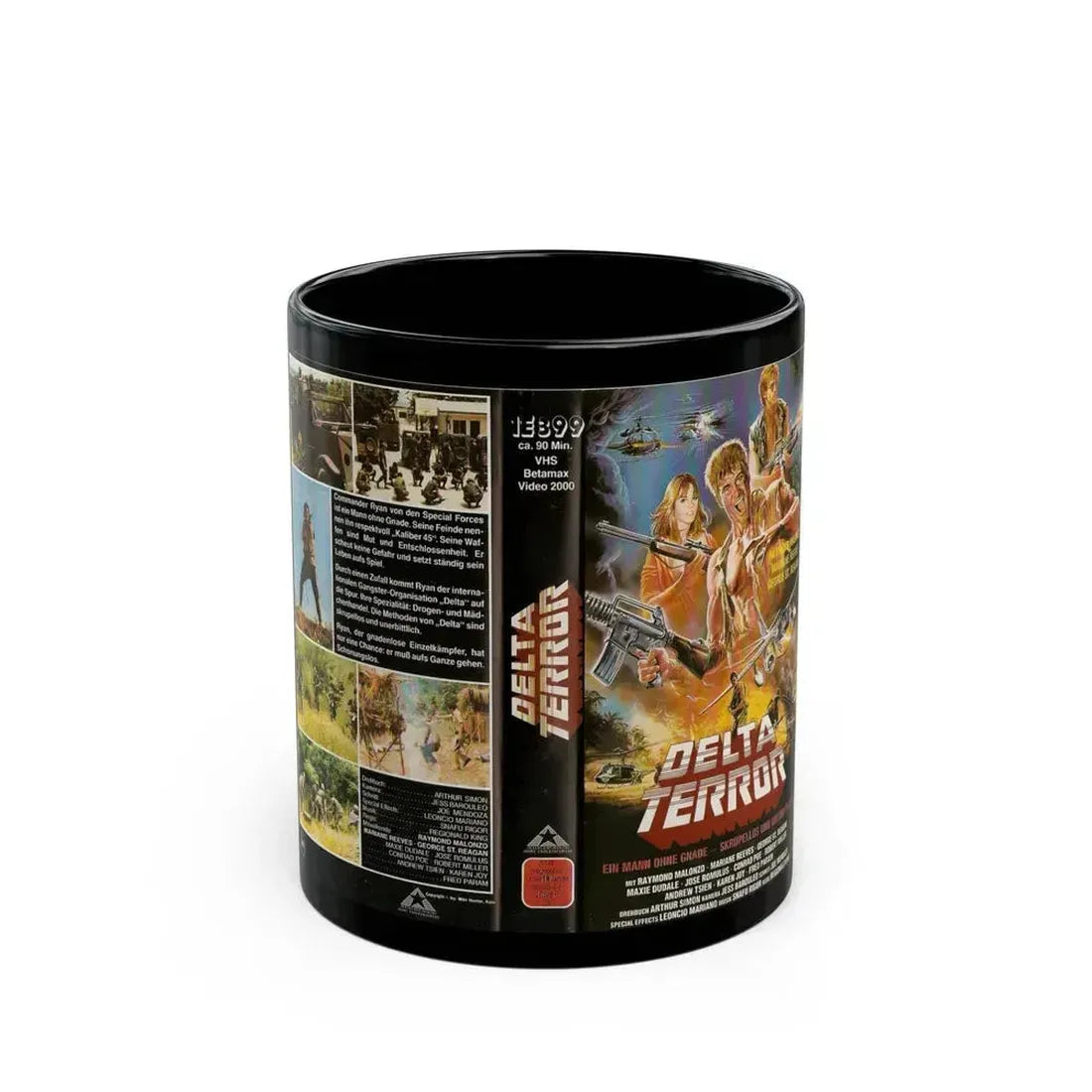 DELTA TERROR (VHS COVER) - Black Coffee Mug 11oz - Go Mug Yourself