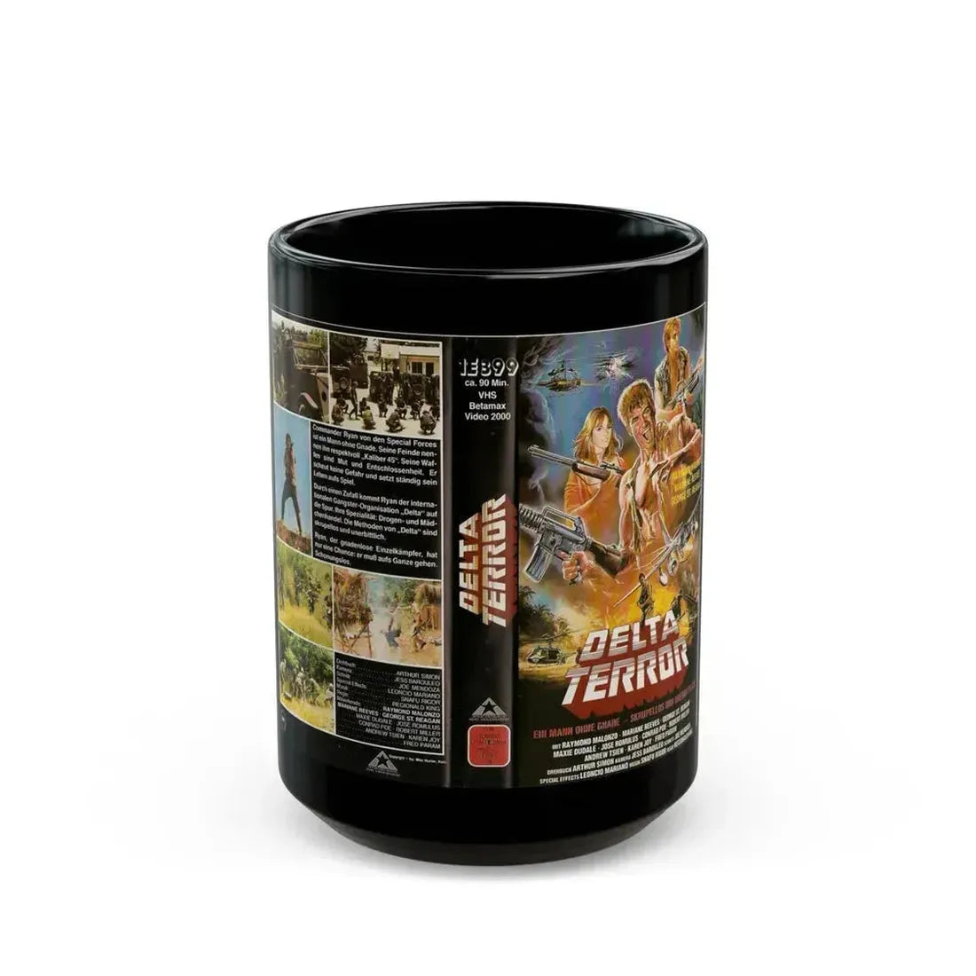 DELTA TERROR (VHS COVER) - Black Coffee Mug 15oz - Go Mug Yourself