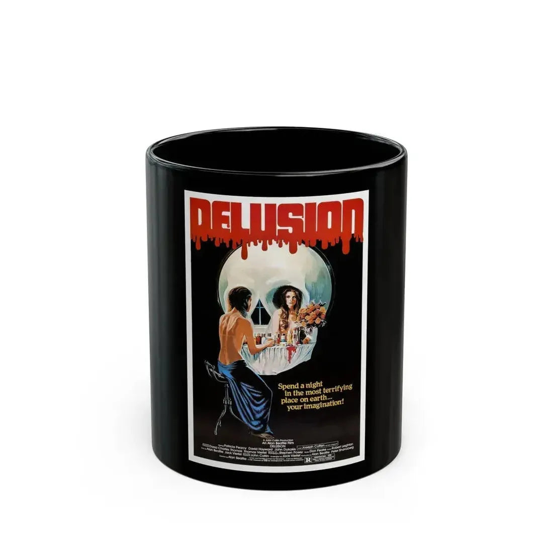 DELUSION (THE HOUSE WHERE DEATH LIVES) 1980 Movie Poster - Black Coffee Mug 11oz - Go Mug Yourself