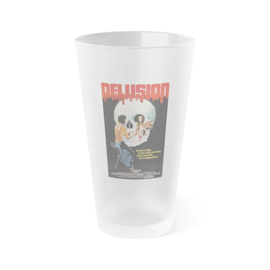 DELUSION (THE HOUSE WHERE DEATH LIVES) 1980 Movie Poster - Frosted Pint Glass 16oz-16oz-Frosted-Go Mug Yourself