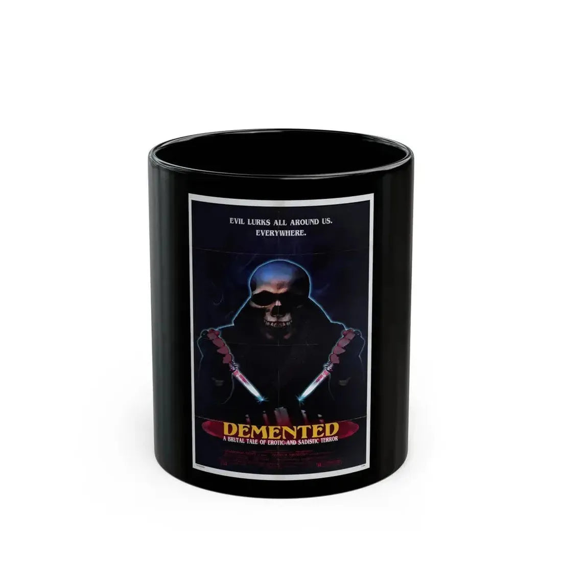 DEMENTED 1980 Movie Poster - Black Coffee Mug 11oz - Go Mug Yourself