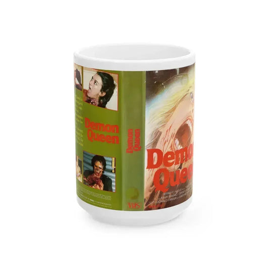 DEMON QUEEN (VHS COVER) - White Coffee Mug 15oz - Go Mug Yourself