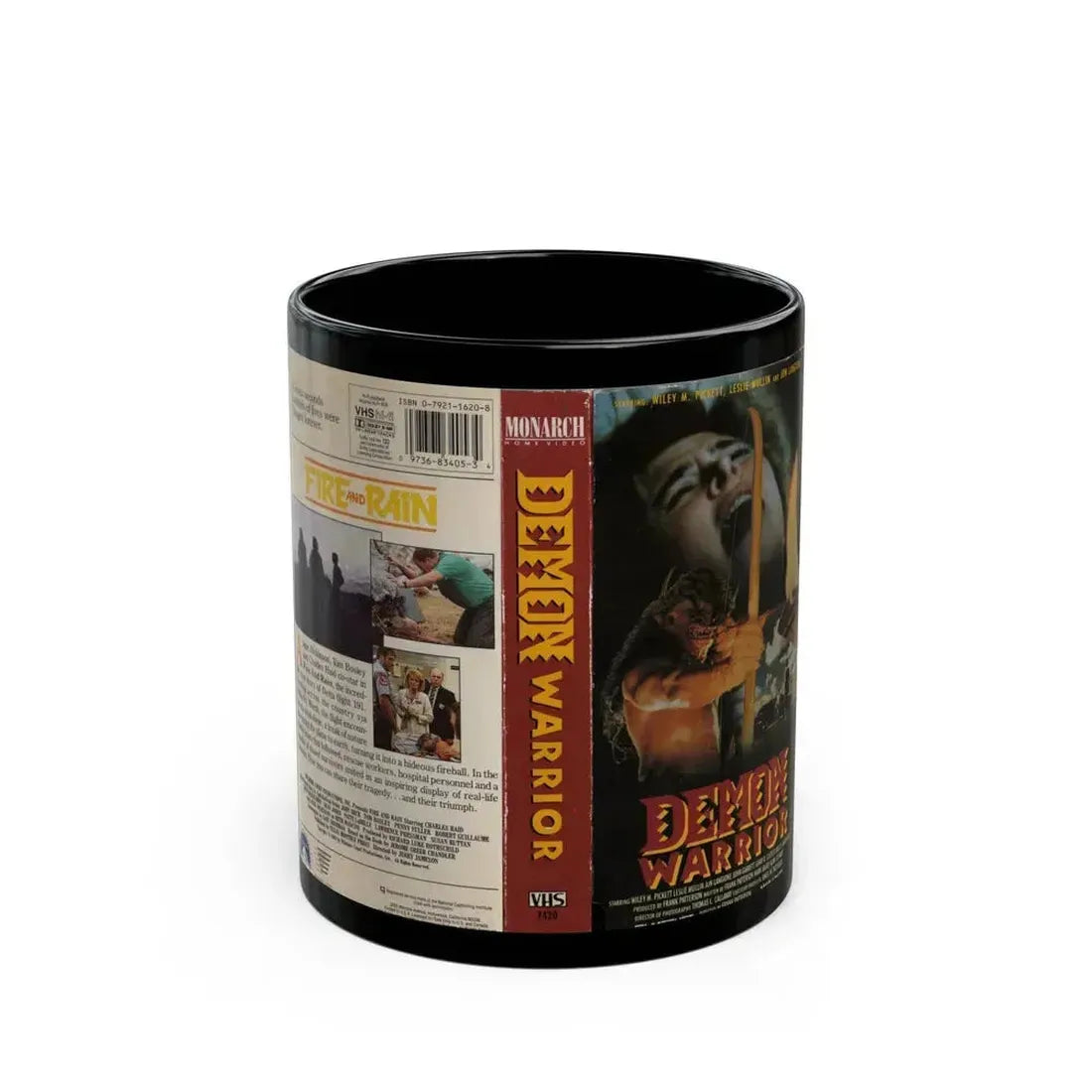 DEMON WARRIOR (VHS COVER) - Black Coffee Mug 11oz - Go Mug Yourself