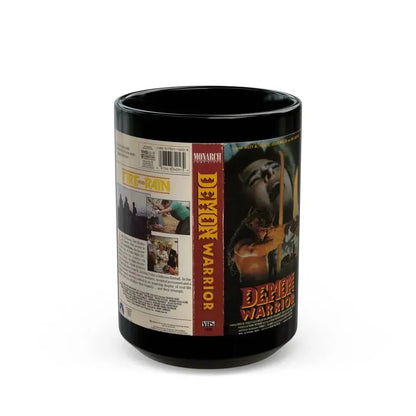 DEMON WARRIOR (VHS COVER) - Black Coffee Mug 15oz - Go Mug Yourself