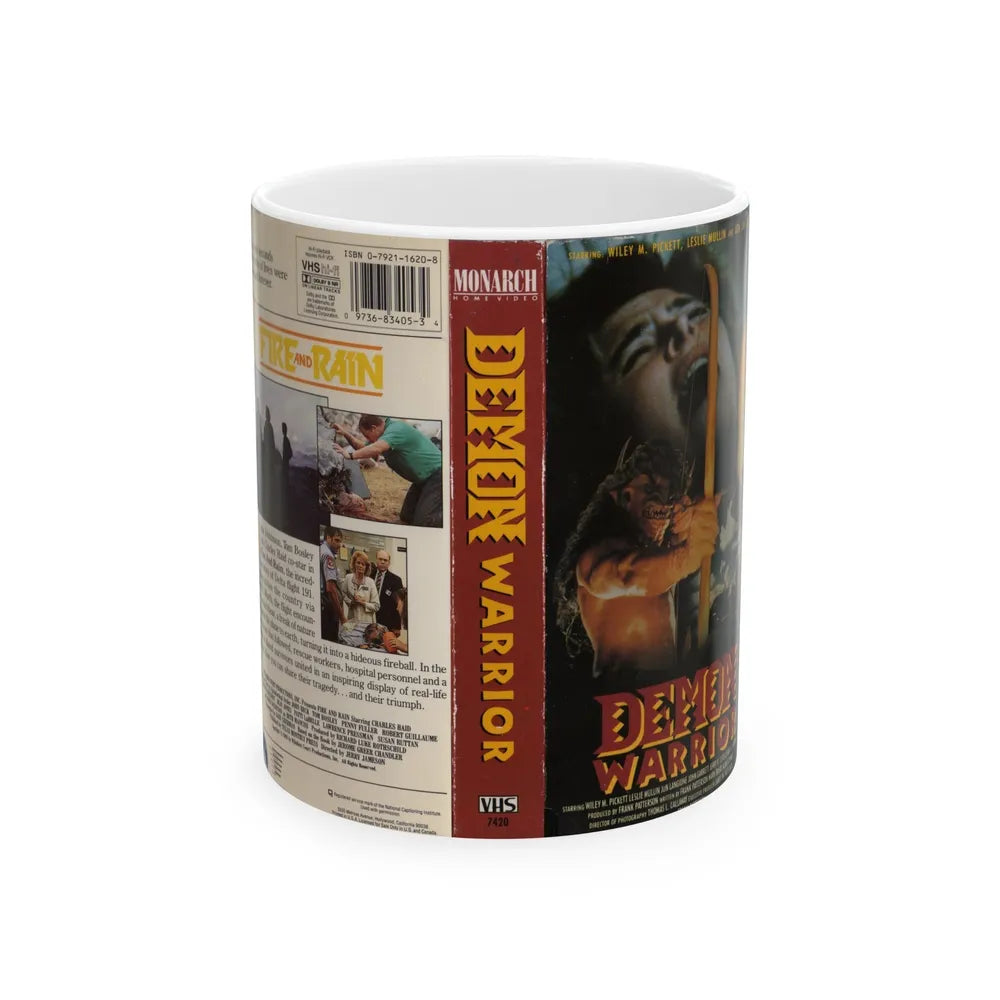 DEMON WARRIOR (VHS COVER) - White Coffee Mug-11oz-Go Mug Yourself