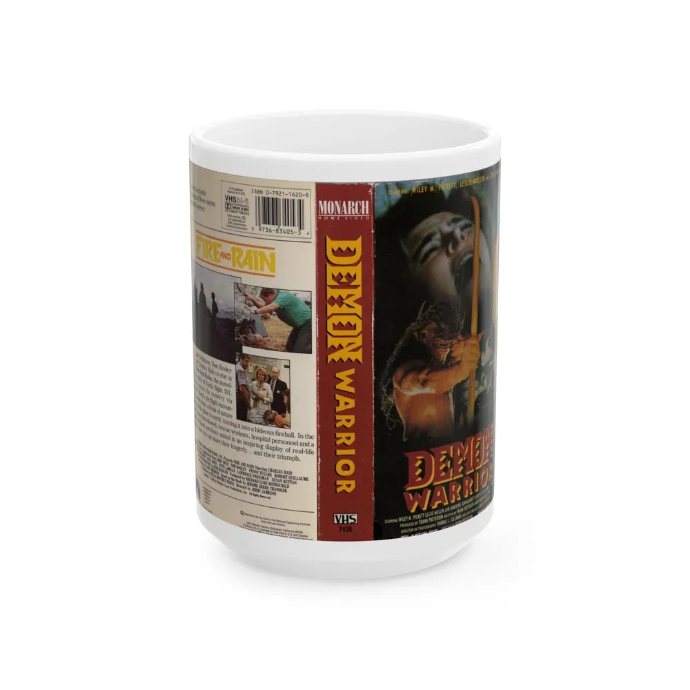 DEMON WARRIOR (VHS COVER) - White Coffee Mug-15oz-Go Mug Yourself