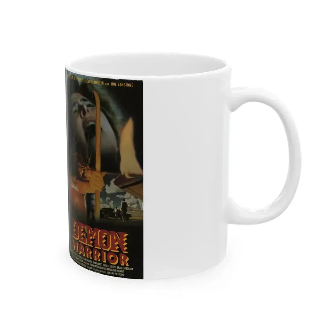 DEMON WARRIOR (VHS COVER) - White Coffee Mug - Go Mug Yourself