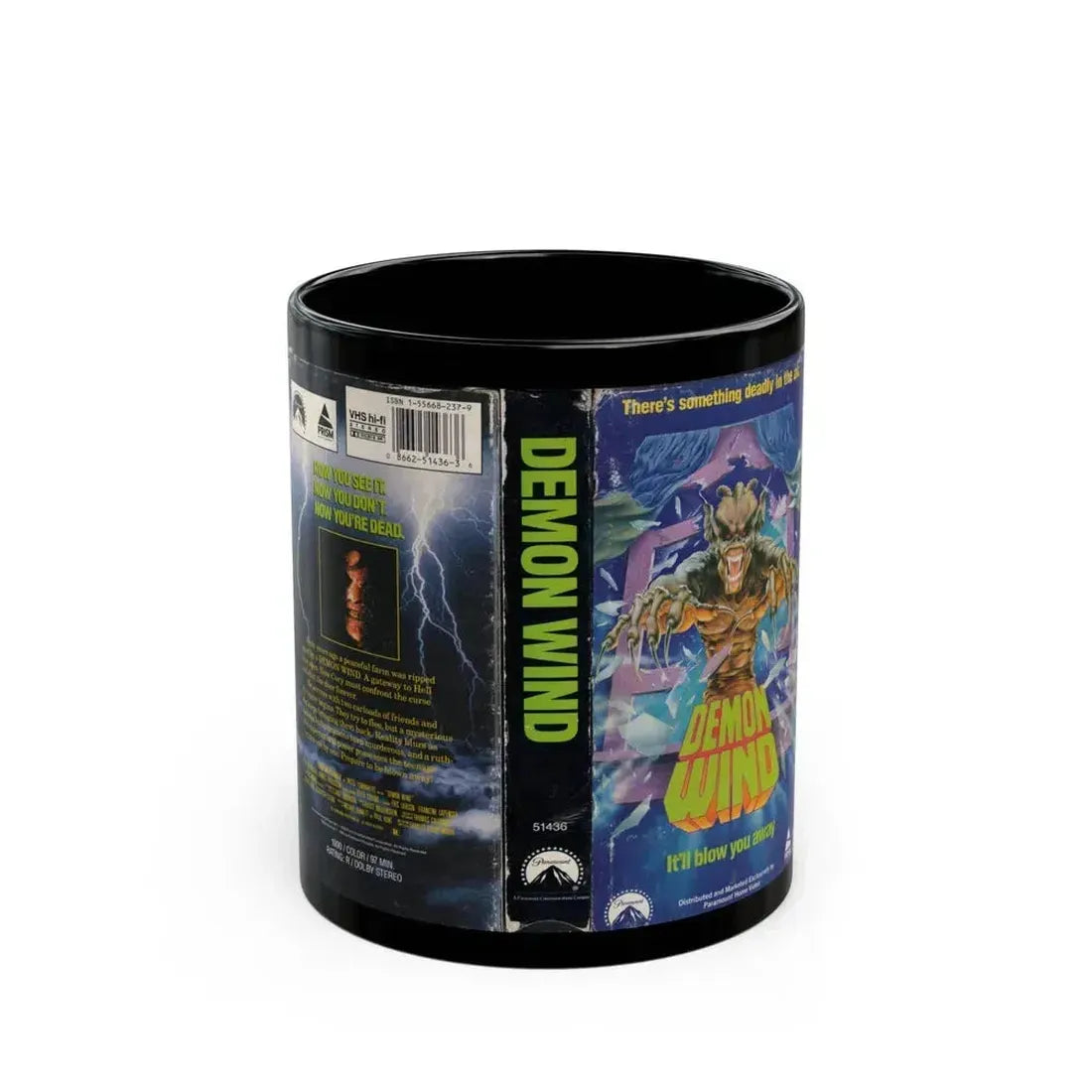 DEMON WIND (VHS COVER) - Black Coffee Mug 11oz - Go Mug Yourself