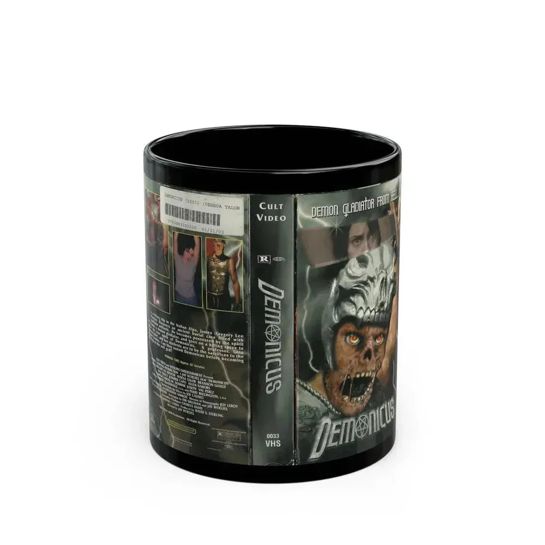 DEMONICUS VERSION2 (VHS COVER) - Black Coffee Mug 11oz - Go Mug Yourself