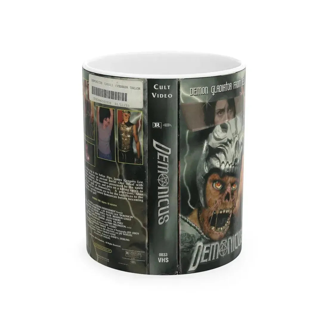 DEMONICUS VERSION2 (VHS COVER) - White Coffee Mug 11oz - Go Mug Yourself