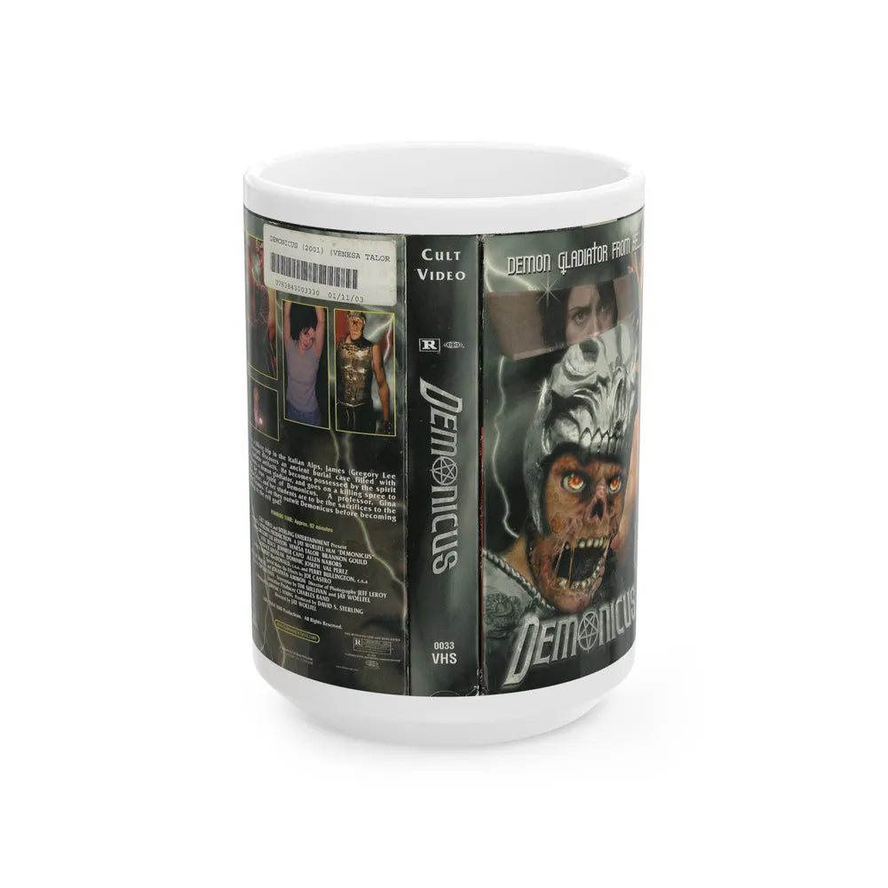 DEMONICUS VERSION2 (VHS COVER) - White Coffee Mug-15oz-Go Mug Yourself