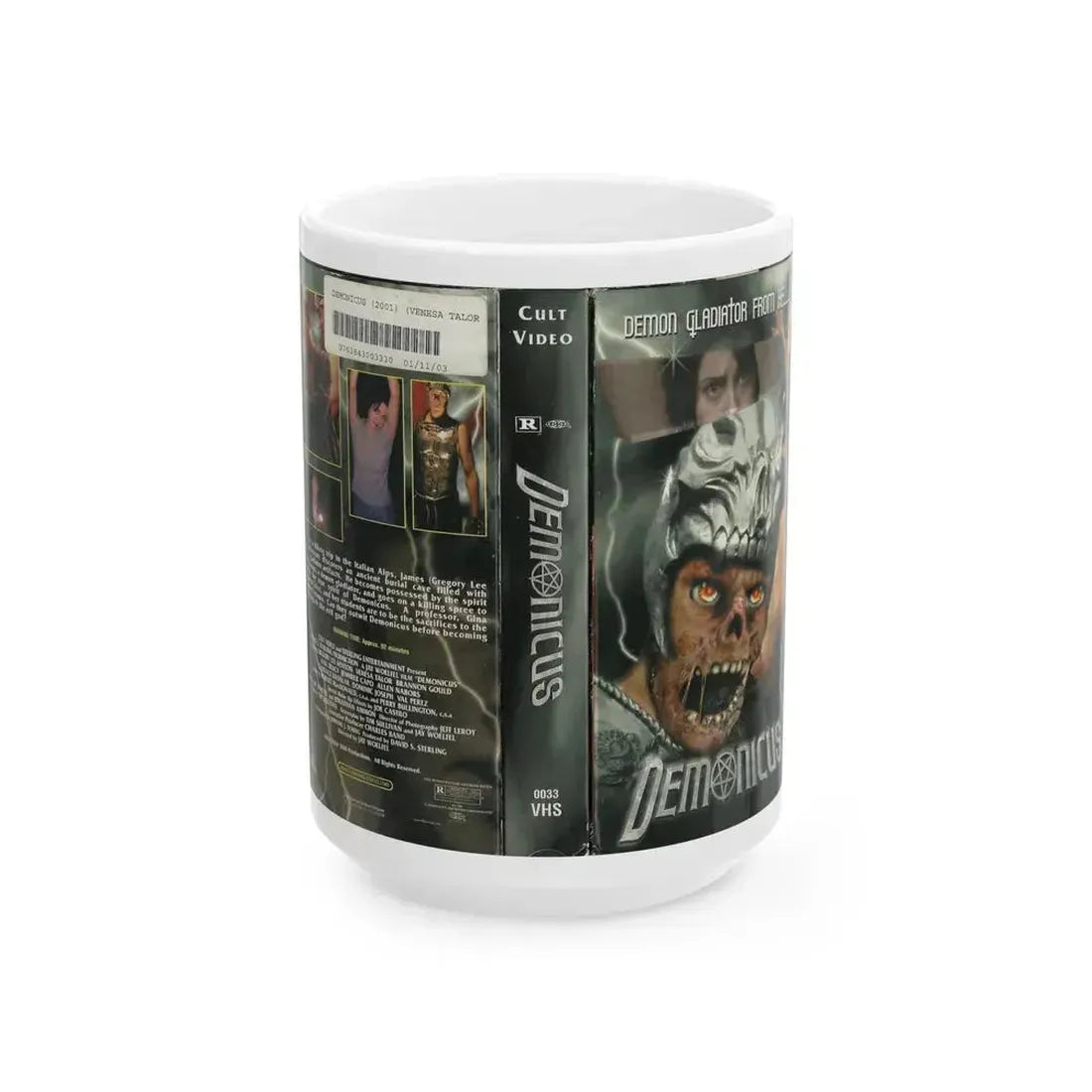 DEMONICUS VERSION2 (VHS COVER) - White Coffee Mug 15oz - Go Mug Yourself