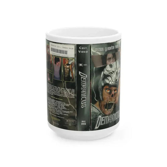 DEMONICUS VERSION2 (VHS COVER) - White Coffee Mug 15oz - Go Mug Yourself