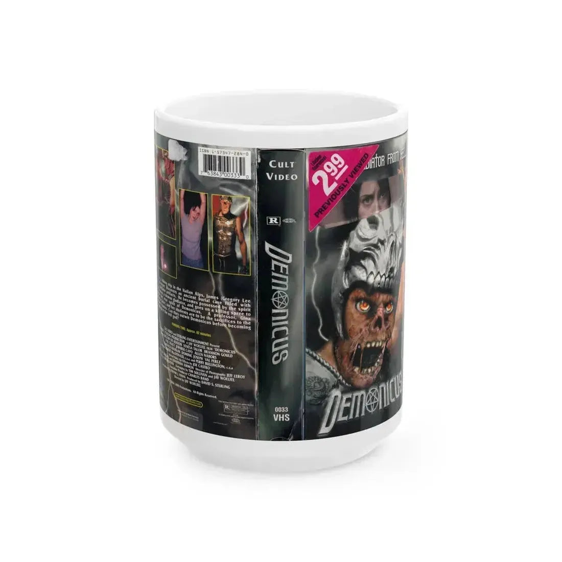 DEMONICUS (VHS COVER) - White Coffee Mug 15oz - Go Mug Yourself