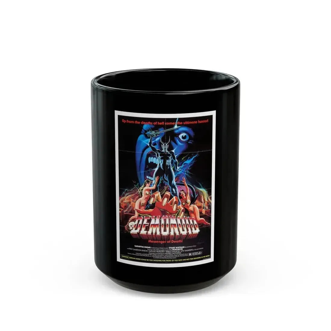 DEMONOID 1981 Movie Poster - Black Coffee Mug 15oz - Go Mug Yourself