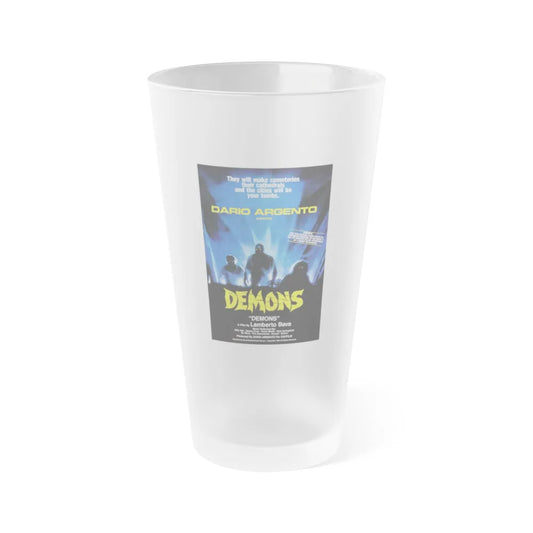 DEMONS 1985 Movie Poster - Frosted Pint Glass 16oz-16oz-Frosted-Go Mug Yourself