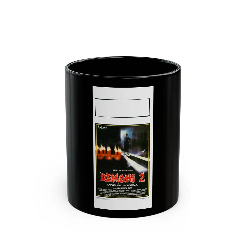 DEMONS 2 (ITALIAN) 1986 Movie Poster - Black Coffee Mug-11oz-Go Mug Yourself