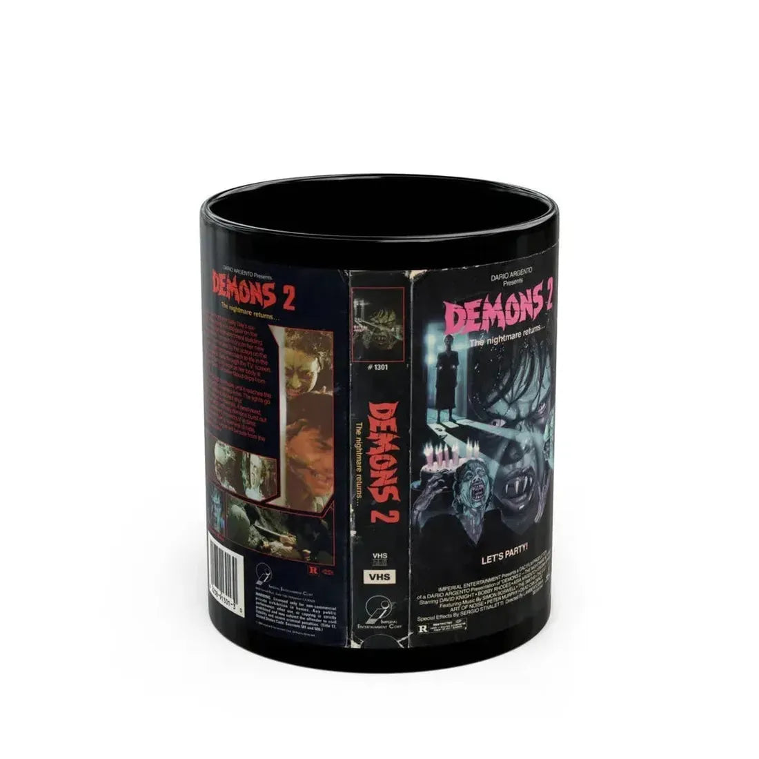 DEMONS 2 (VHS COVER) - Black Coffee Mug 11oz - Go Mug Yourself