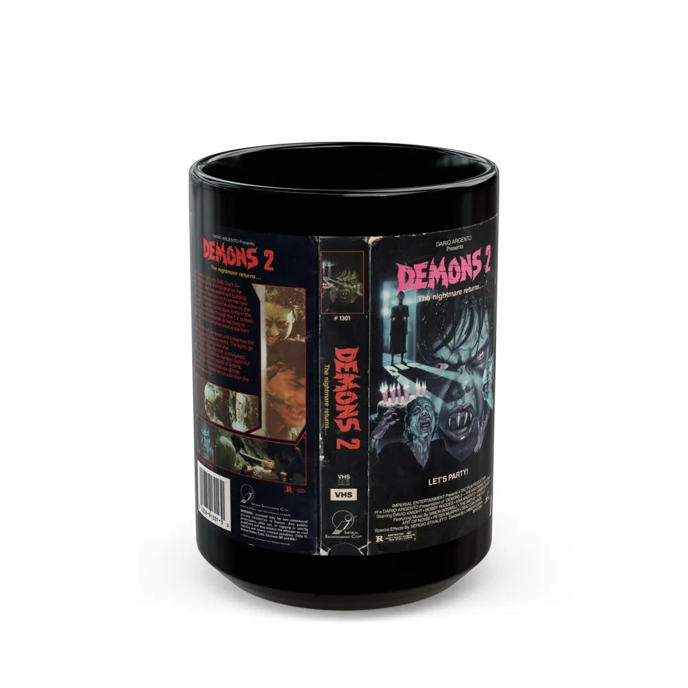 DEMONS 2 (VHS COVER) - Black Coffee Mug-15oz-Go Mug Yourself