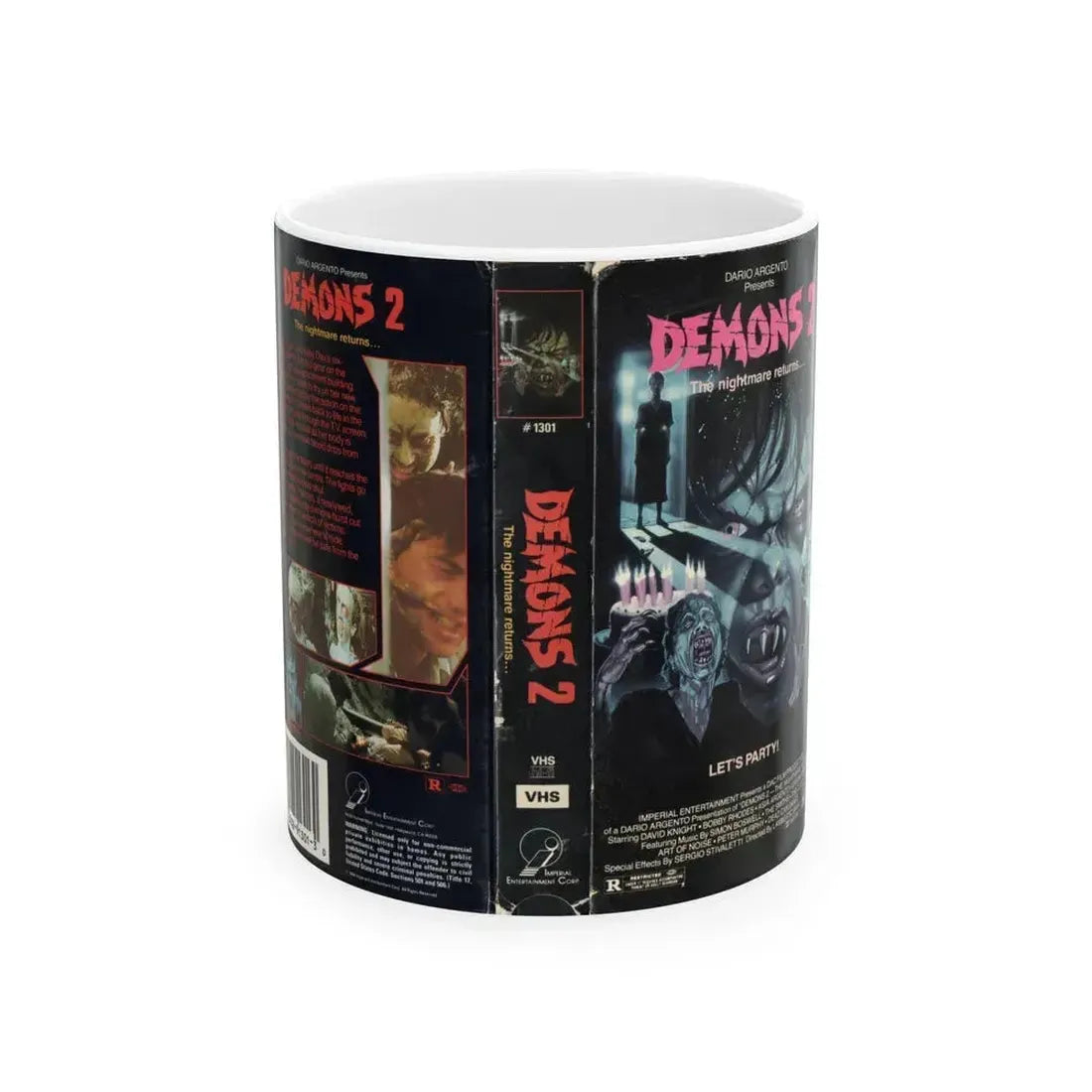 DEMONS 2 (VHS COVER) - White Coffee Mug 11oz - Go Mug Yourself