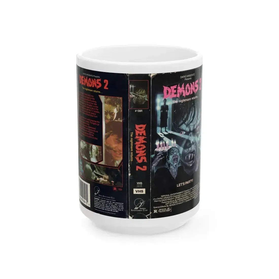 DEMONS 2 (VHS COVER) - White Coffee Mug 15oz - Go Mug Yourself