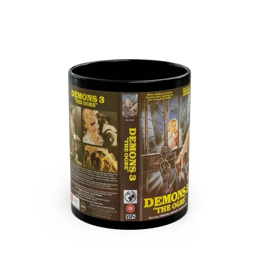 DEMONS 3 THE OGRE (VHS COVER) - Black Coffee Mug 11oz - Go Mug Yourself