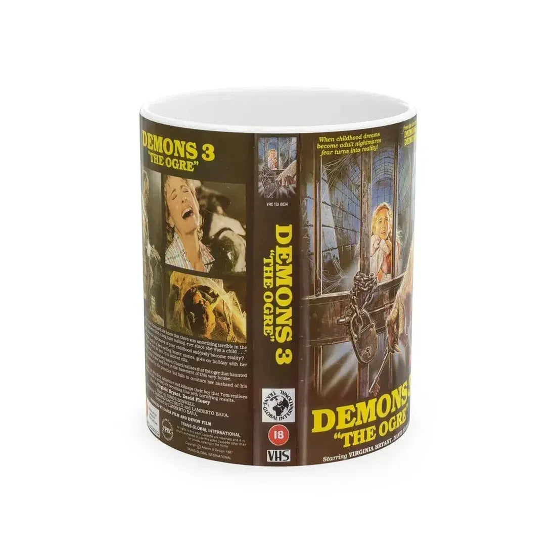 DEMONS 3 THE OGRE (VHS COVER) - White Coffee Mug 11oz - Go Mug Yourself