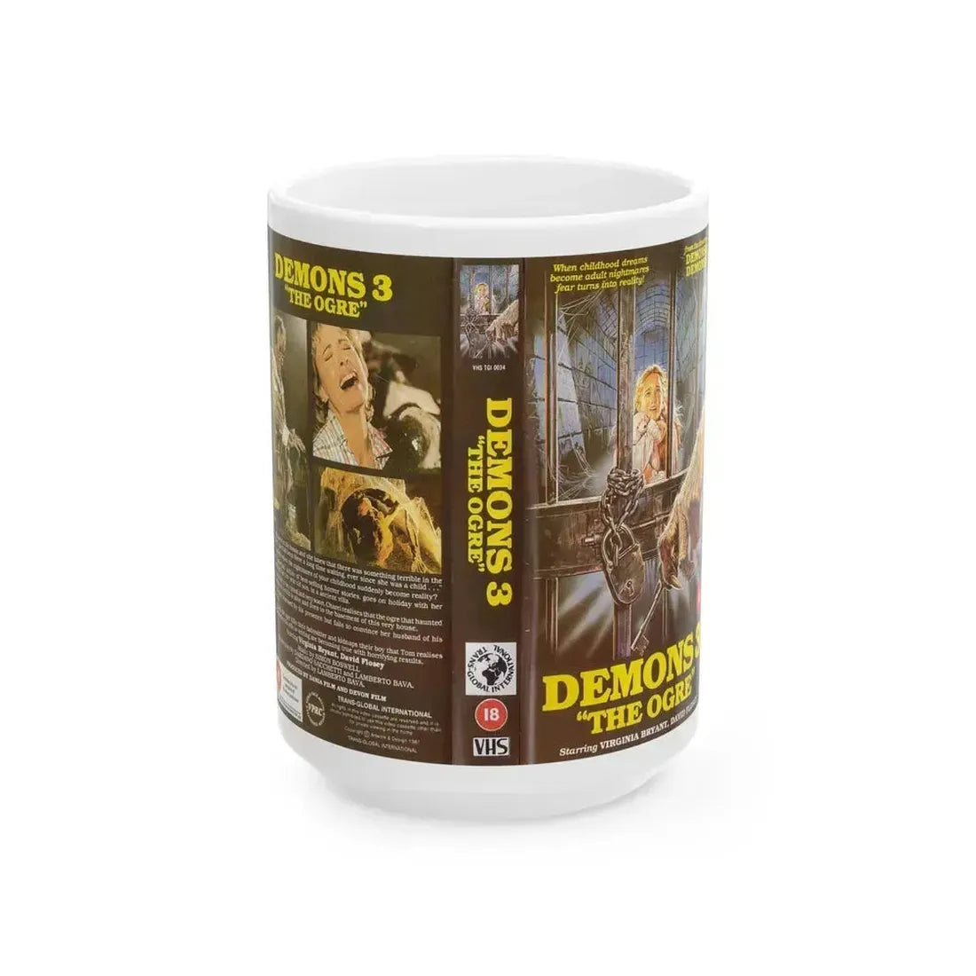 DEMONS 3 THE OGRE (VHS COVER) - White Coffee Mug 15oz - Go Mug Yourself