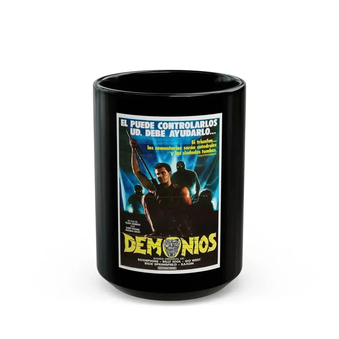 DEMONS (ARGENTINA) 1985 Movie Poster - Black Coffee Mug 15oz - Go Mug Yourself