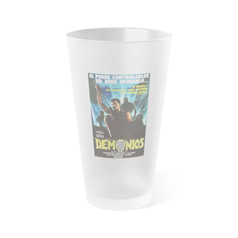 DEMONS (ARGENTINA) 1985 Movie Poster - Frosted Pint Glass 16oz-16oz-Frosted-Go Mug Yourself