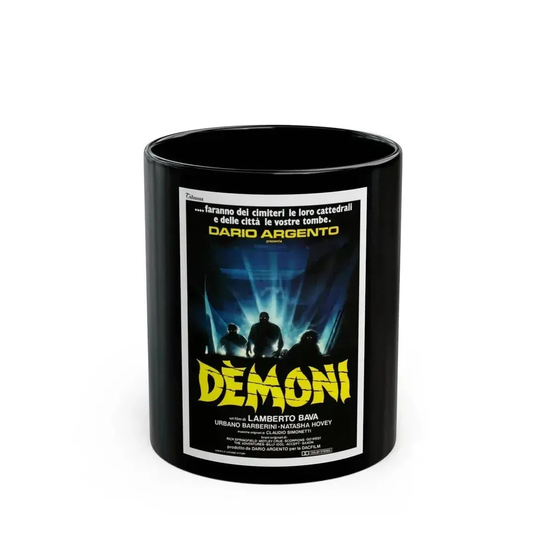 DEMONS (ITALIAN) 1985 Movie Poster - Black Coffee Mug 11oz - Go Mug Yourself