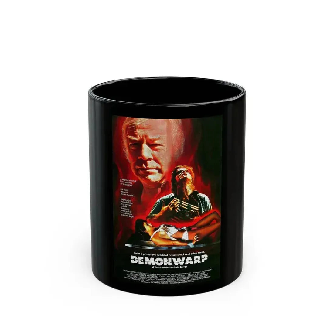 DEMONWARP 1988 Movie Poster - Black Coffee Mug 11oz - Go Mug Yourself